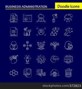 Business Administration Hand Drawn Icons Set For Infographics, Mobile UX/UI Kit And Print Design. Include: Graph, Chart, Pie Chart, Document, Hammer, Justice, Lawyer, Collection Modern Infographic Logo and Pictogram. - Vector