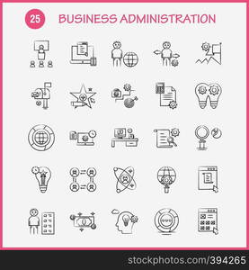 Business Administration Hand Drawn Icons Set For Infographics, Mobile UX/UI Kit And Print Design. Include: Chess Setting, Gear, Setting, Board, Game, Credit Card, Eps 10 - Vector