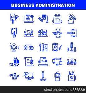 Business Administration Line Icons Set For Infographics, Mobile UX/UI Kit And Print Design. Include  Letter, Music, Sound, Volume, Certificate, Degree, Certification, Education, Collection Modern Infographic Logo and Pictogram. - Vector