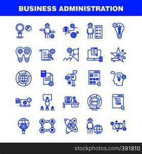 Business Administration Line Icons Set For Infographics, Mobile UX/UI Kit And Print Design. Include: Classroom, Class, Education, School, Bulb, Idea, Clock, Award, Eps 10 - Vector