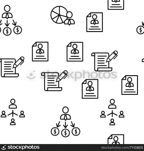 Business Affiliate Elements Vector Seamless Pattern Illustration. Affiliate Elements Vector Seamless Pattern