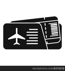 Business air ticket icon simple vector. Airline pass. Fly trip. Business air ticket icon simple vector. Airline pass