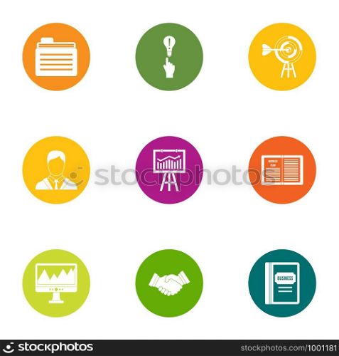 Business allocate icons set. Flat set of 9 business allocate vector icons for web isolated on white background. Business allocate icons set, flat style