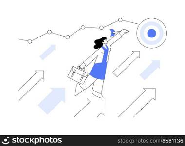 Business ambition abstract concept vector illustration. Career ladder, personal growth, business success, goal achievement, startup project support, hire employees, take a risk abstract metaphor.. Business ambition abstract concept vector illustration.