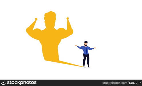 Business ambition leader man vector illustration concept. Superman cape challenge leadership. Super shadow businessman success achievement. Career progress person goal. Motivation vision solution