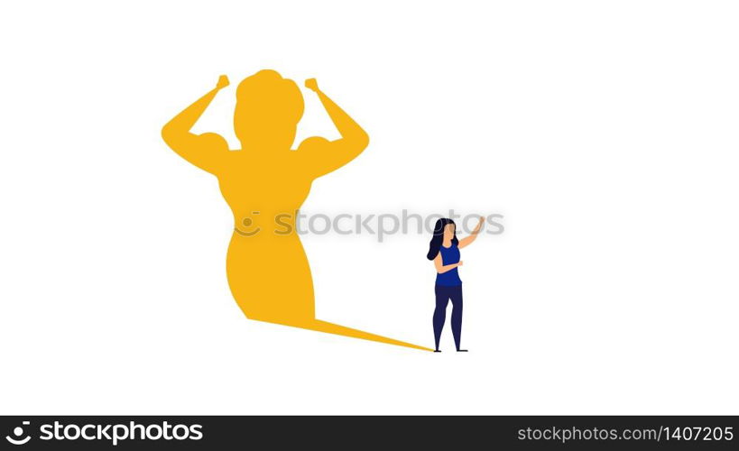 Business ambition leader woman vector illustration concept. Superwoman cape challenge leadership. Super shadow businesswoman success achievement. Career progress person goal. Motivation vision idea