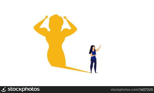 Business ambition leader woman vector illustration concept. Superwoman cape challenge leadership. Super shadow businesswoman success achievement. Career progress person goal. Motivation vision idea