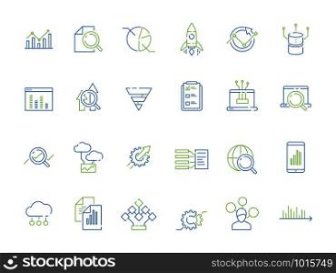 Business analysis icon. Manager strategy diagram graphics of risque financial research strategy data analyzer. Illustration of business strategy diagram analysis, data report. Business analysis icon. Manager strategy diagram graphics of risque financial research strategy data analyzer