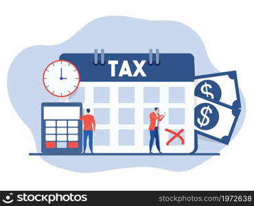 business analyst Tax with calculating and financial statistics. Statistics, calculation of the financial risk graph. Vector illustration