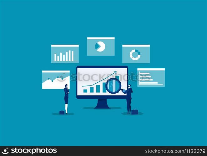 business analytical data experts manage the data.vector illustrator