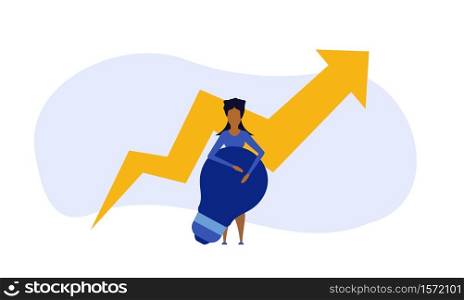Business analytics in cloud arrow vector leadership company. People challenge teamwork up. Flat job marketing concept illustration. Growth with rocket investment service. woman trend result