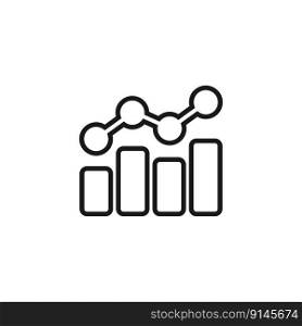 Business analytics infographic, chart, linear black icon. Vector illustration.