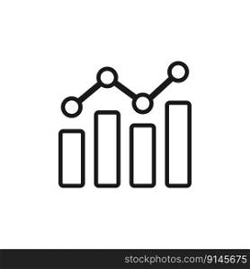 Business analytics infographic, chart, linear black icon. Vector illustration.