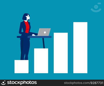 Business analyzing data and marketing research. Business investment and accounting vector illustration