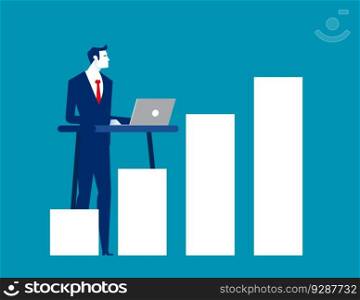 Business analyzing data and marketing research. Business investment and accounting vector illustration