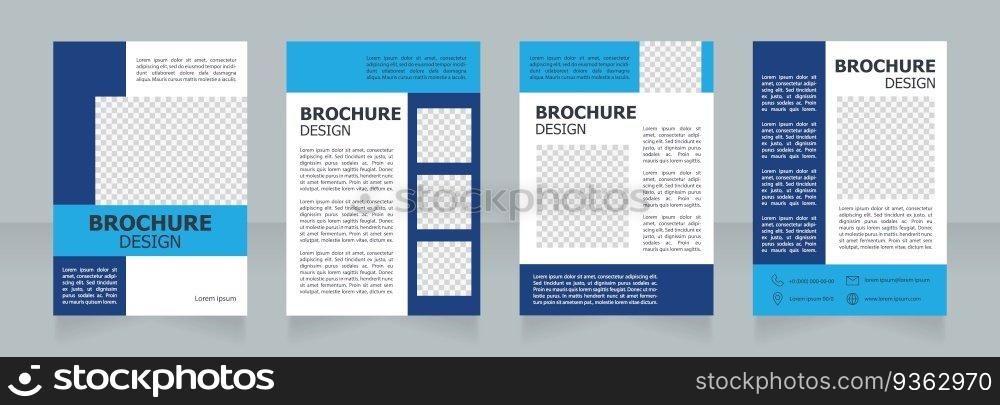 Business and career development blank brochure design. Template set with copy space for text. Premade corporate reports collection. Editable 4 paper pages. Tahoma, Myriad Pro fonts used. Business and career development blank brochure design