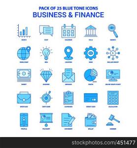 Business and Finance Blue Tone Icon Pack - 25 Icon Sets
