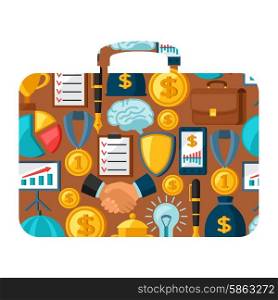 Business and finance concept from icons in shape of briefcase. Business and finance concept from icons in shape of briefcase.