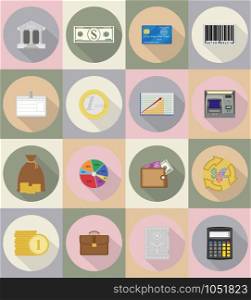 business and finance flat icons vector illustration isolated on background