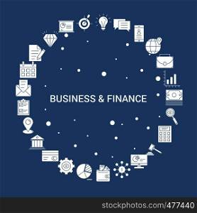 Business and Finance Icon Set. Infographic Vector Template