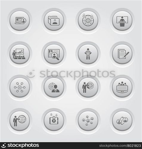 Business and Finances Icons Set. Business and Finances Icons Set. Grey Button Design