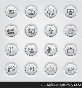 Business and Finances Icons Set. Business and Finances Icons Set. Grey Button Design