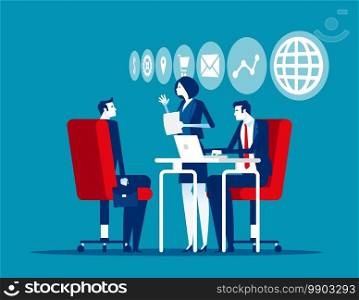 Business and Financial advisor. Concept business vector illustration, Meeting  