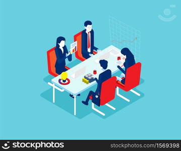 Business and Financial advisor. Concept business vector illustration, Meeting, Data, advice.