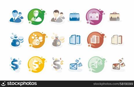 Business and management icons. Business icons on white background