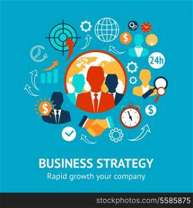 Business and management modern strategy rapid growth of your company concept vector illustration