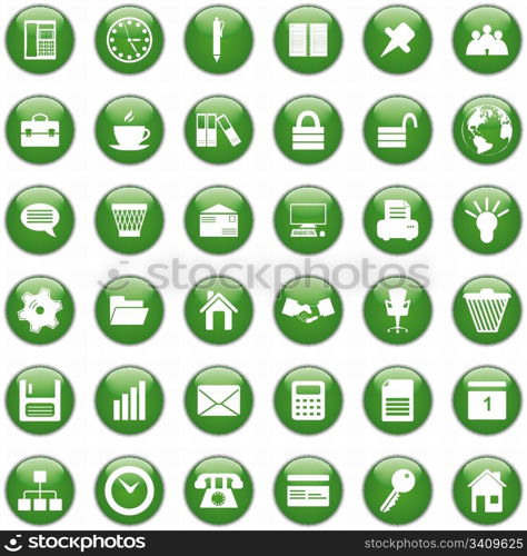 Business and office set of different vector web icons