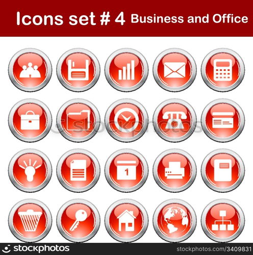 Business and office set of different vector web icons