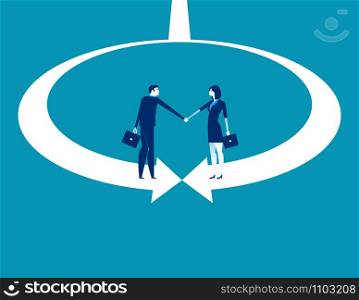 Business and partner shaking hand. Concept business vector illustration.