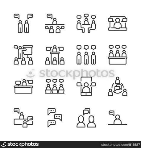Business and people with speech bubble icon set.Vector illustration
