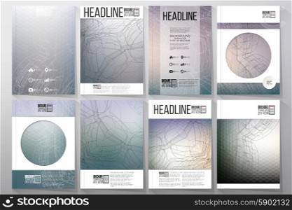 Business and scientific vector templates with technology background for brochures, flyers or reports.