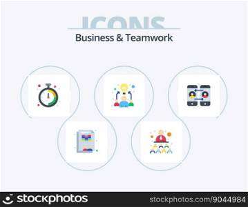 Business And Teamwork Flat Icon Pack 5 Icon Design. mobile phone. call forwarding. business. work. idea