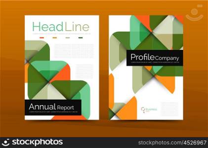 Business annual report cover design template, vector A4 brochure layout