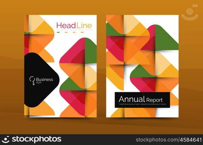 Business annual report cover design template, vector A4 brochure layout