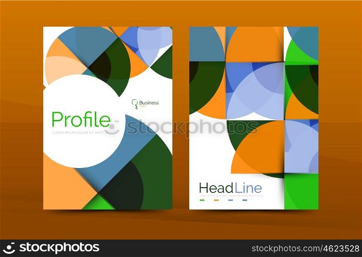 Business annual report cover design template, vector A4 brochure layout