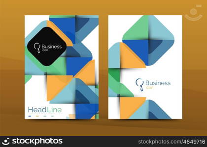 Business annual report cover design template, vector A4 brochure layout