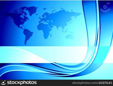 Business background with world map, vector illustration