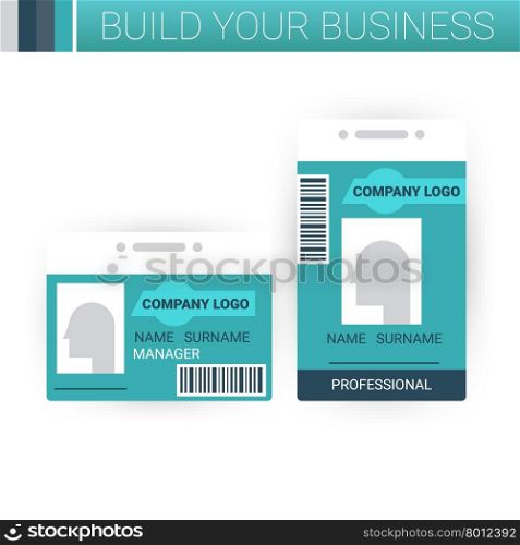 Business badge template design in green theme