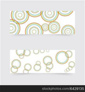 Business banners with abstract colored circles. . Business banners with abstract colored circles. Vector illustration .