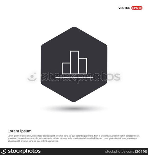 Business bar graph icon Hexa White Background icon template - Free vector icon