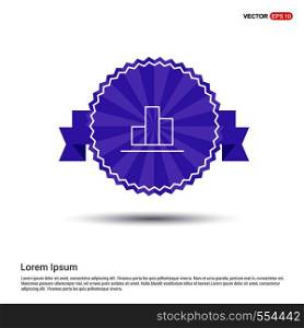 Business bar graph icon - Purple Ribbon banner