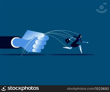Business being pulled by strings. Concept business vector illustration.