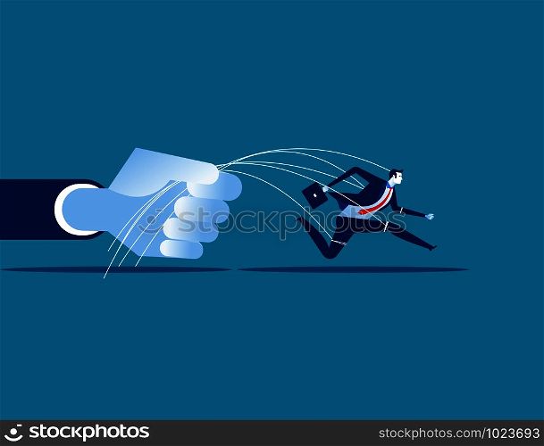 Business being pulled by strings. Concept business vector illustration.
