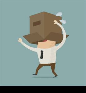 Business body with box , eps10 vector format