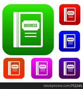 Business book set icon in different colors isolated vector illustration. Premium collection. Business book set collection