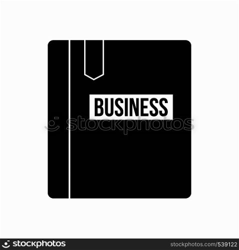 Business book with bookmark icon in simple style on a white background. Business book with bookmark icon, simple style